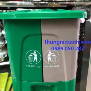 Thùng rác nhựa 2 ngăn đạp chân