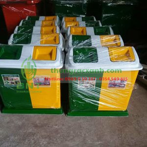 Thùng đựng rác 2 ngăn chất liệu nhựa composite
