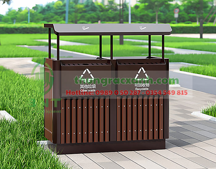 Thùng Rác inox 2 ngăn – Bền Đẹp, Chống Gỉ, Đang Giảm Giá 50% - Ảnh 2